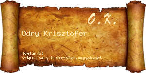 Odry Krisztofer névjegykártya